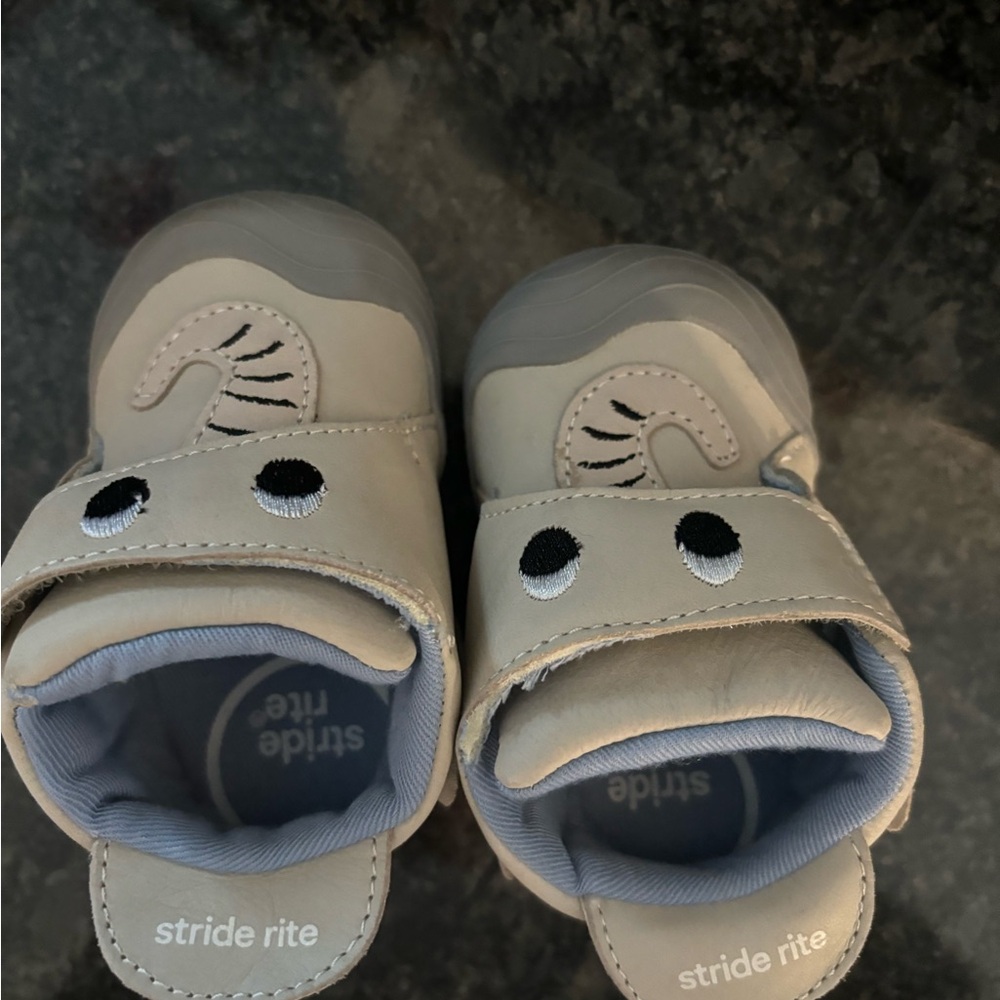 Stride Rite Gray Baby Walker Shoes Soft Strap Design